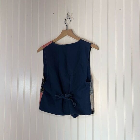 VTG Tangibles Patchwork Button Vest Cottage Boho Folkcore Indie Y2k Festival - Picture 2 of 8